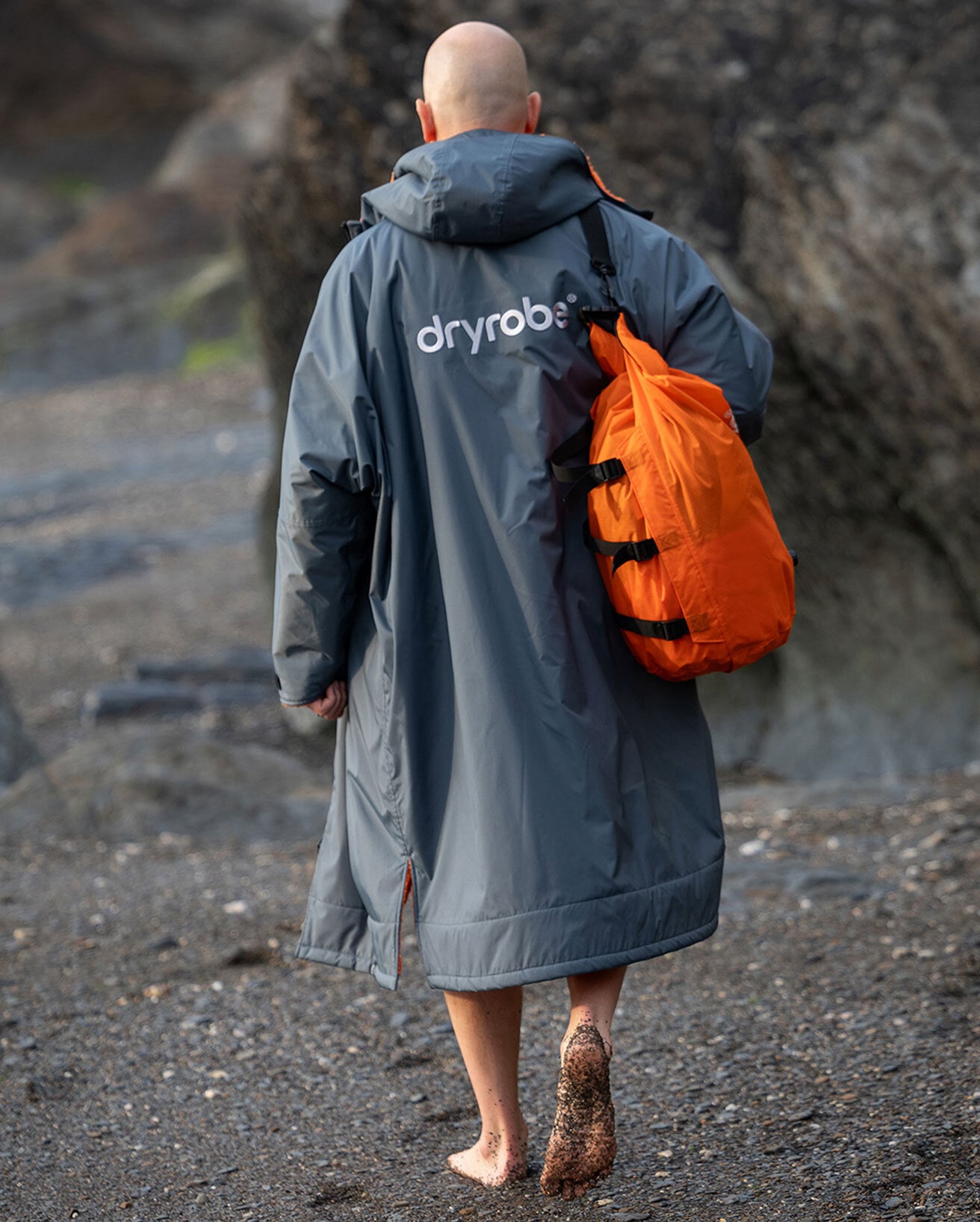 Dryrobe Advance Long Sleeve Changing Robe | Grey & Orange