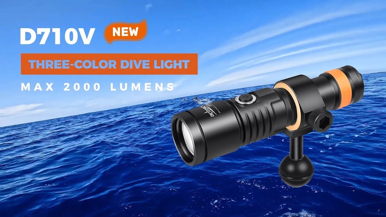 OrcaTorch D710V Video Light + ZJ17 Mini Base Bundle