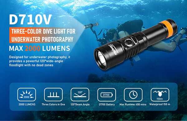 OrcaTorch D710V Video Light + ZJ17 Mini Base Bundle