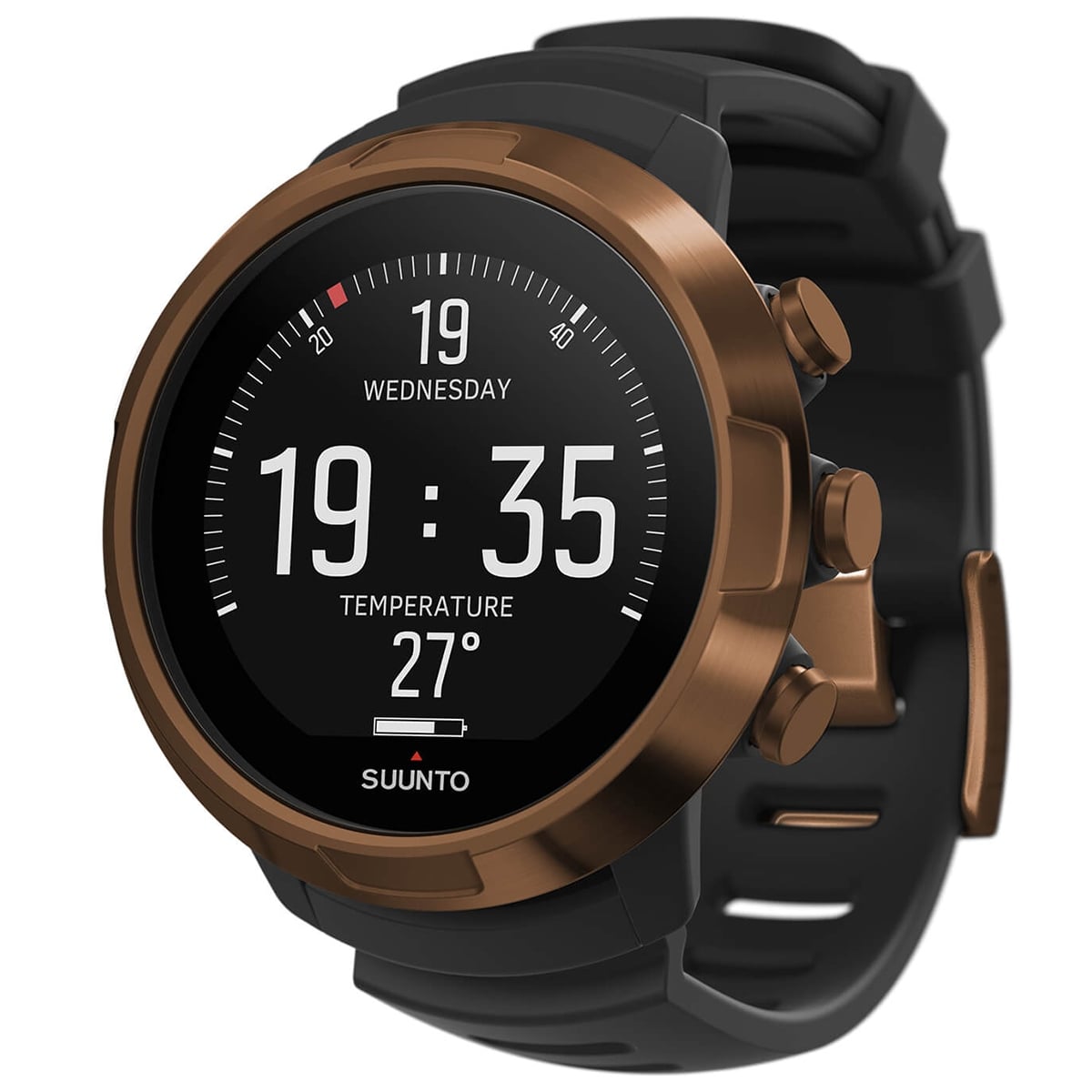 Suunto D5 Copper Dive Computer - Copper Finish + Black Strap