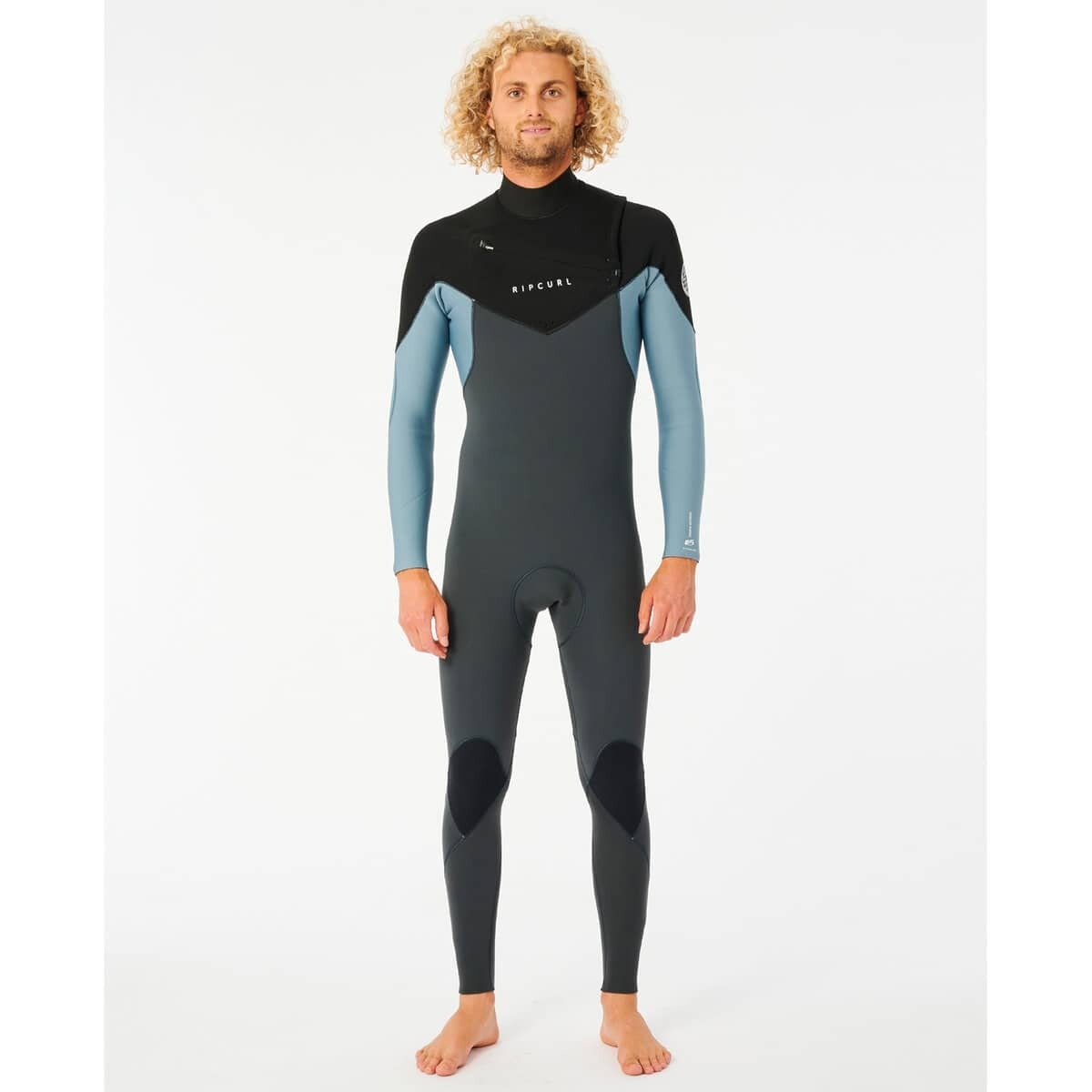 Rip Curl Mens Dawn Patrol Warmth 4/3 mm Chest Zip Steamer - Mineral Blue Rip Curl Mens Dawn Patrol Warmth 4/3 mm Chest Zip Steamer - Mineral Blue