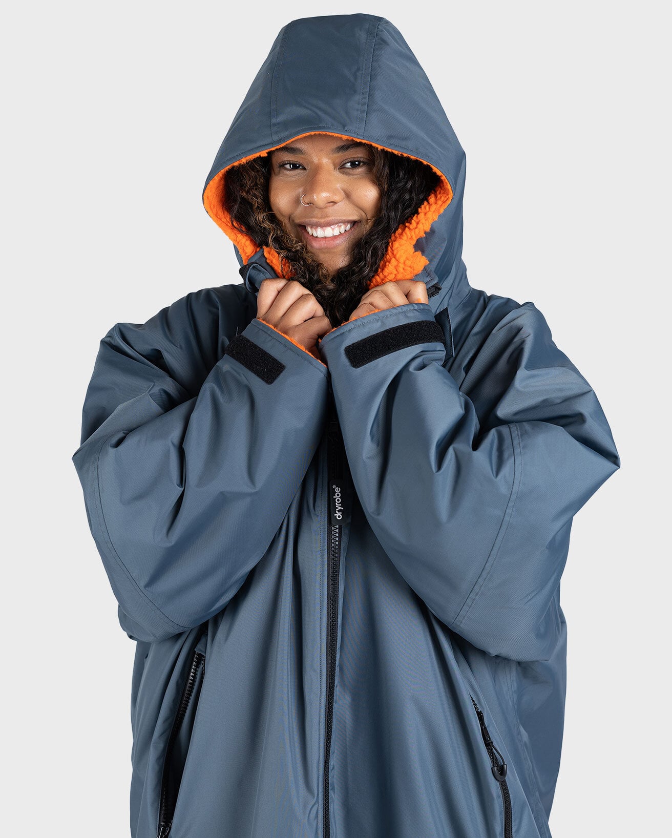 Dryrobe Advance Long Sleeve Changing Robe | Grey & Orange
