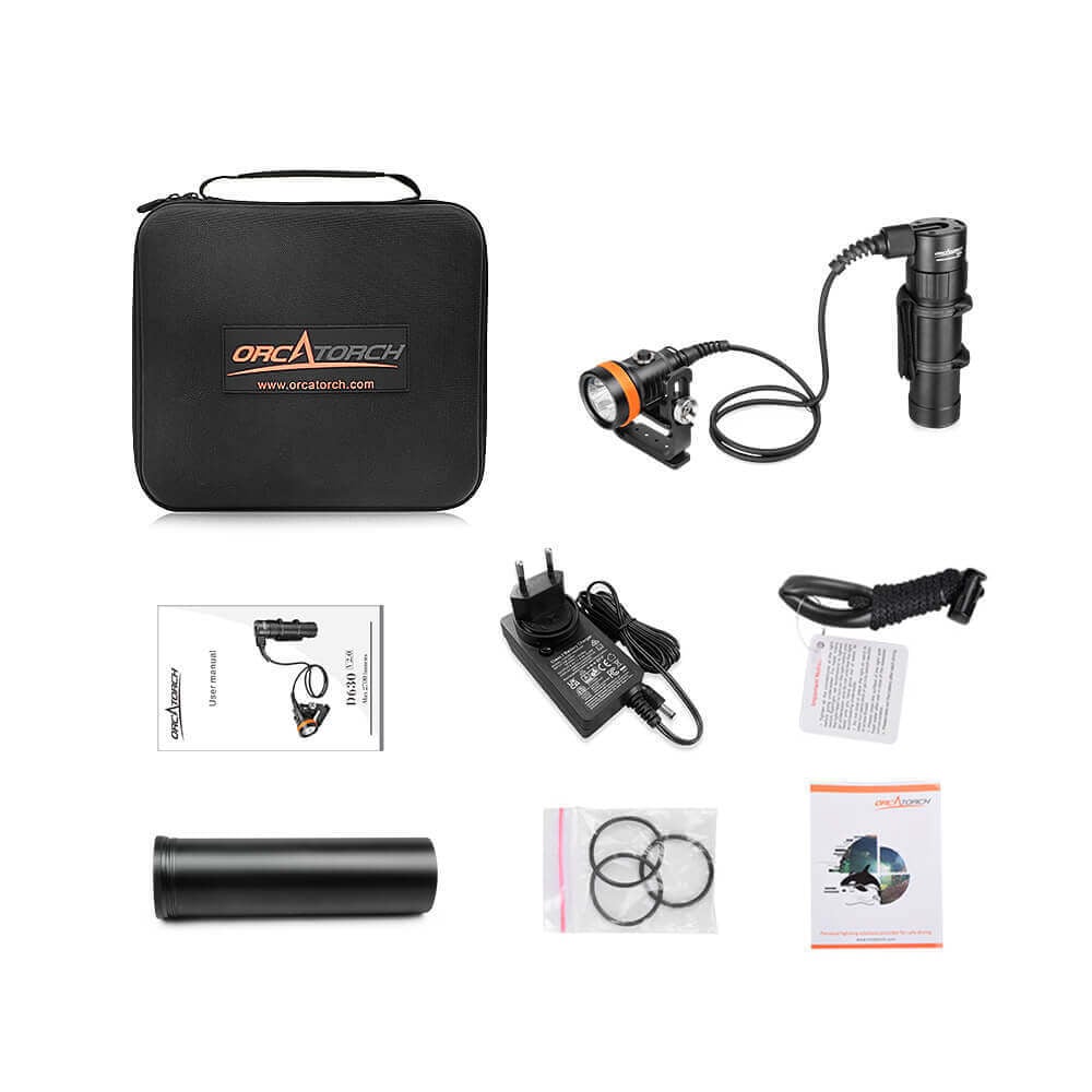 OrcaTorch D630 V2.0 Canister / Umbilical Dive Torch