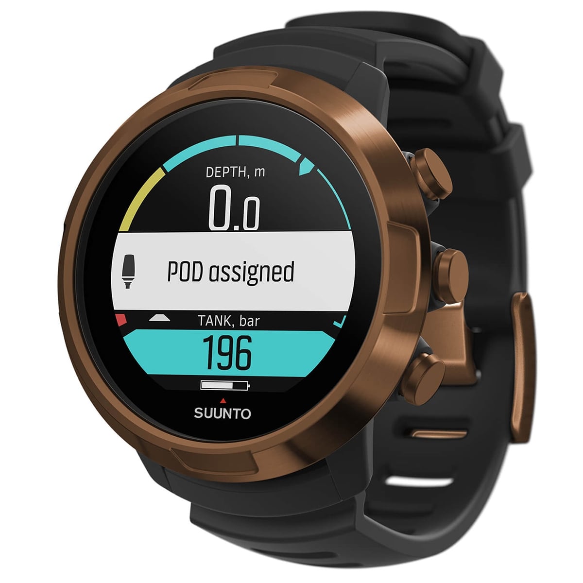Suunto D5 Copper Dive Computer - Copper Finish + Black Strap