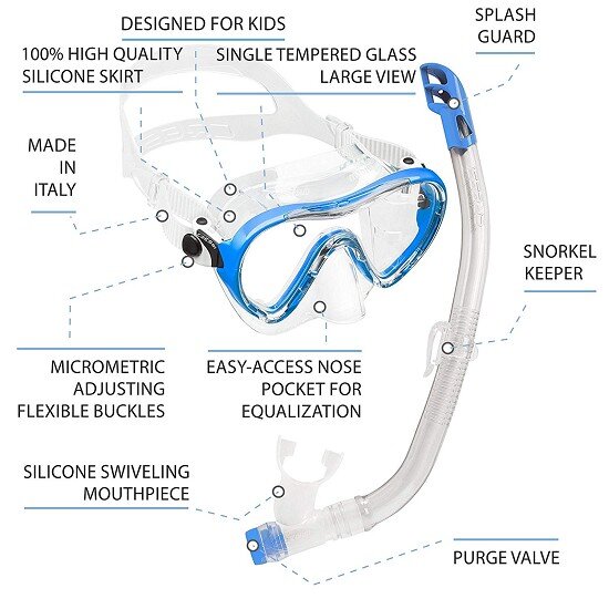 Cressi Sky VIP Jr Kids Snorkel Set Cressi Sky VIP Jr Kids Snorkel Set