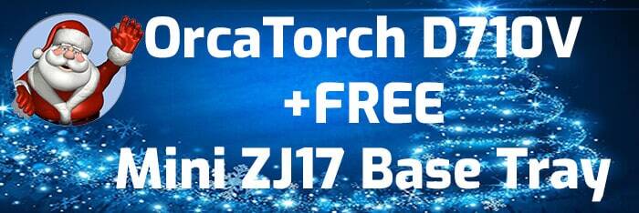 OrcaTorch D710V Video Light + ZJ17 Mini Base Bundle