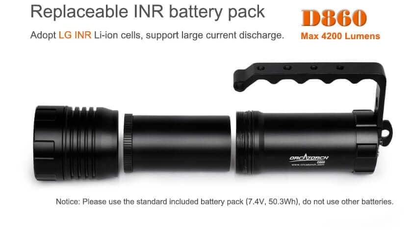 OrcaTorch D860 4200 Lumens Dive Torch
