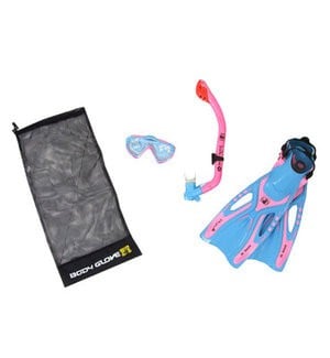 Body Glove Junior Reach Mask Fins and Snorkel Set - Pink/Aqua L/XL (1-4)