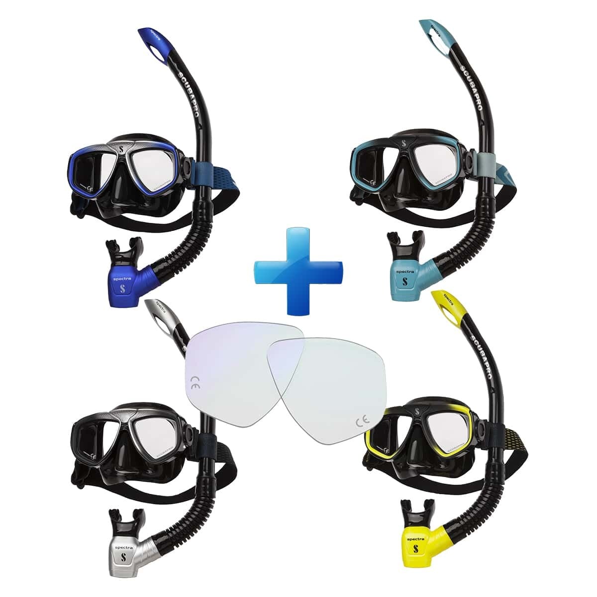 Scubapro Zoom Mask + Spectra Snorkel Combo + Fitted Corrective Lenses
