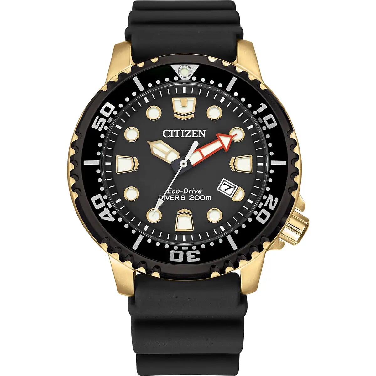 Citizen Black + Gold Tone Stainless Steel Divers Watch BN0152-06E
