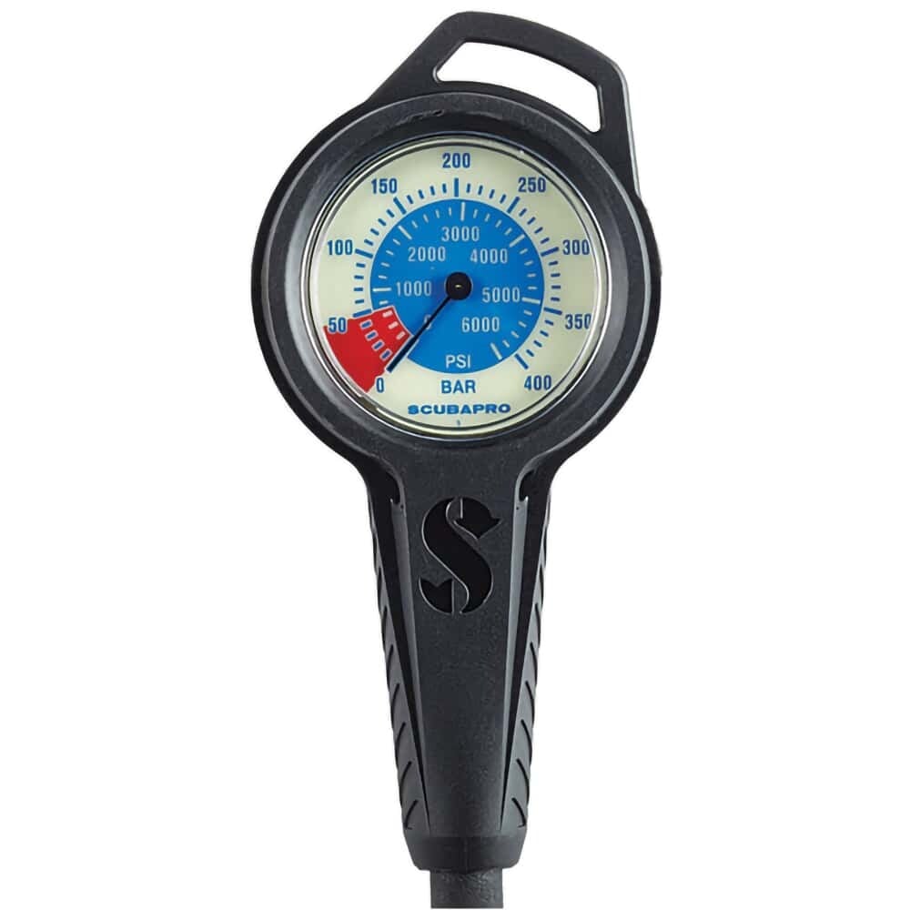 Scubapro Metal Pressure Gauge, SPG, Dual Bar + PSI