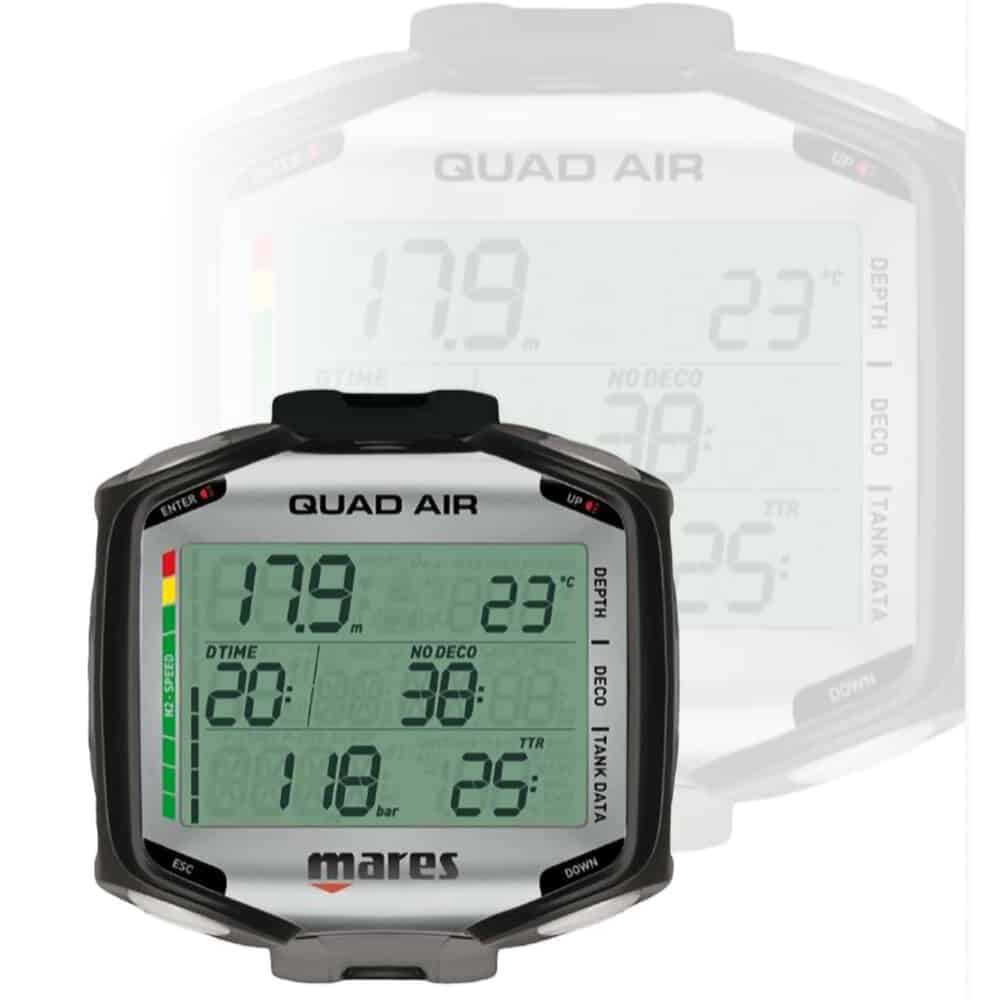 Mares Quad Air Dive Computer - Large Display + Air Integrated Mares Quad Air Dive Computer - Large Display + Air Integrated