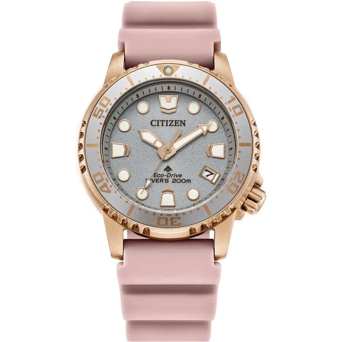 Citizen Ladies Divers Watch - Grey/Gold + Pink Strap EO2023-00A