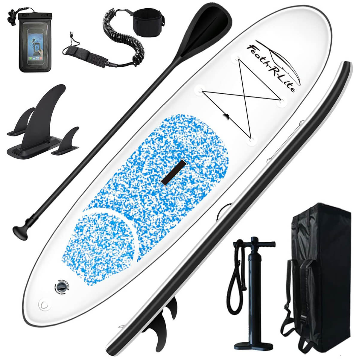 Feath-R-Lite FunWater 10' SUP | Inflatable Paddle Board Package | Light Blue