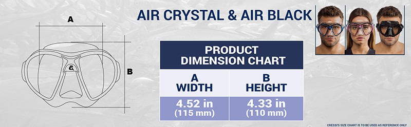 Cressi Air Crystal Dive Mask - Clear + Dark Skirt