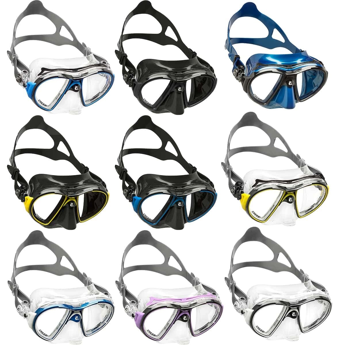 Cressi Air Crystal Dive Mask - Clear + Dark Skirt