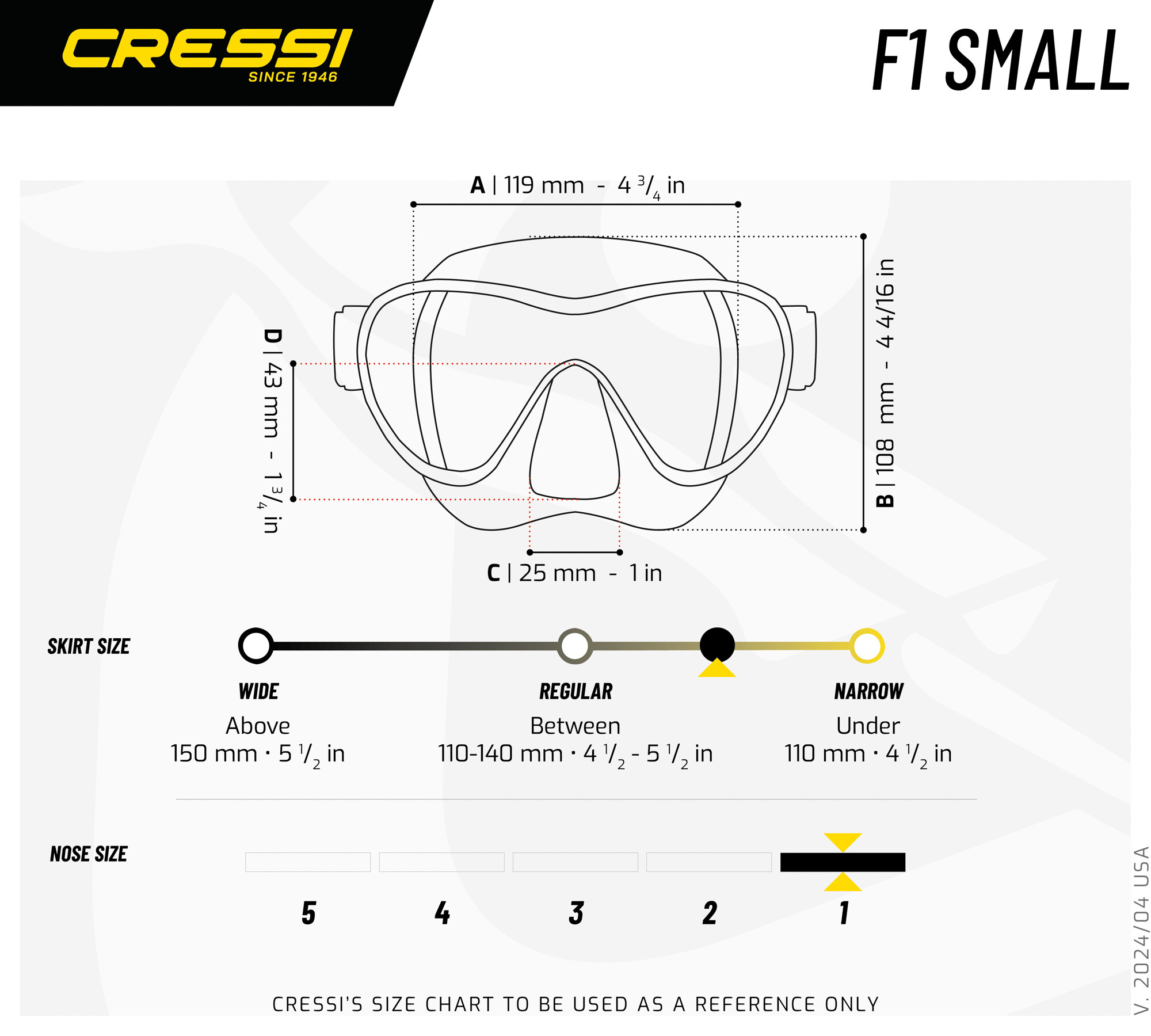Cressi F1 Small Dive Mask