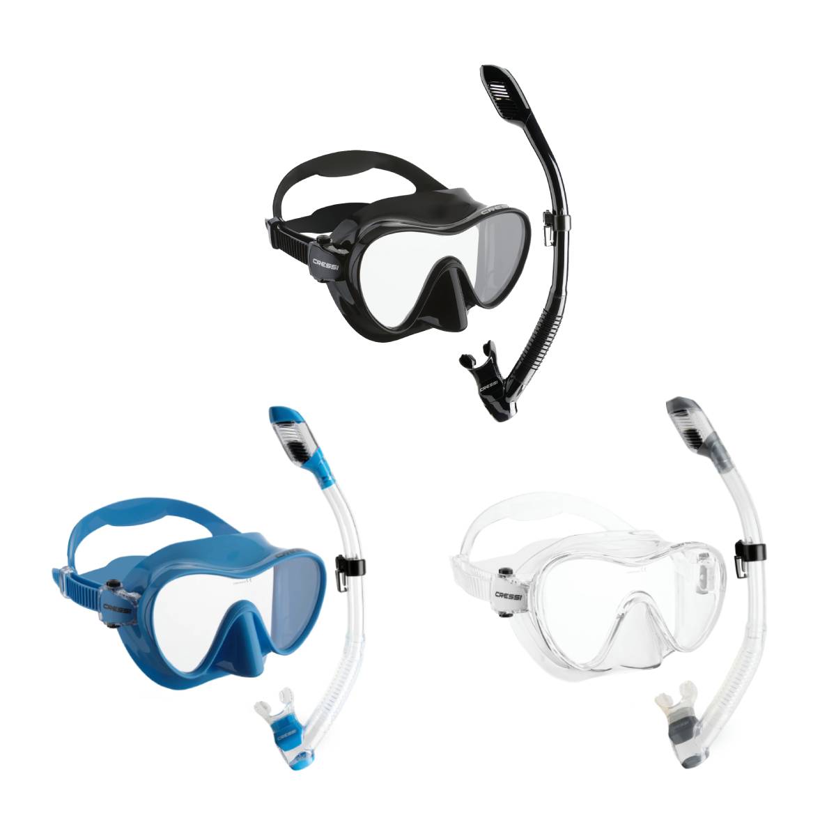 Cressi F1 Mask + Supernova Dry Snorkel Combo Set Cressi F1 Mask + Supernova Dry Snorkel Combo Set