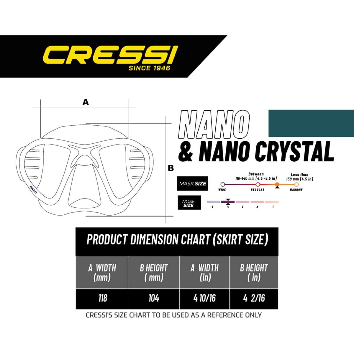 Cressi Nano Mask - Low Volume Freediving Mask