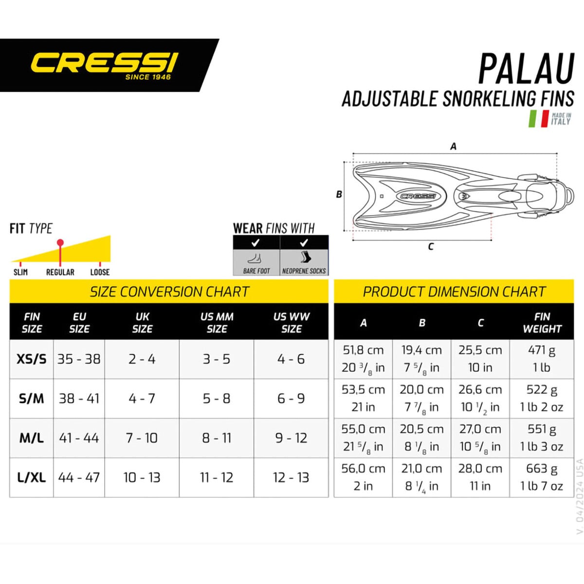 Cressi Palau / Marea - Mask Fins + Snorkel Set