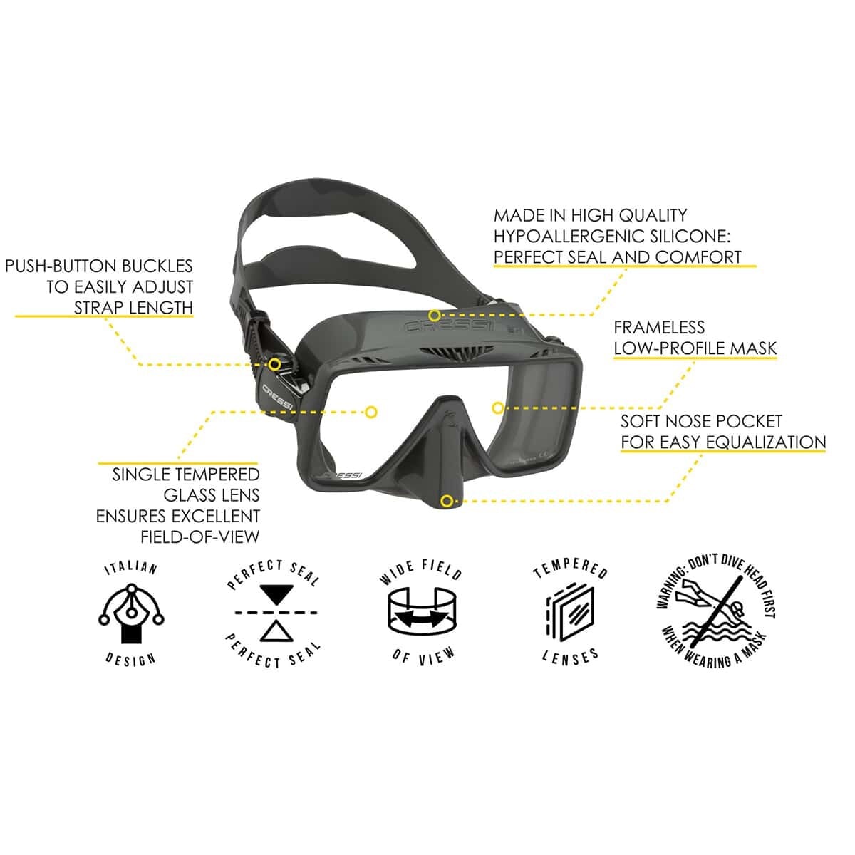 Cressi SF1 Frameless Diving Mask