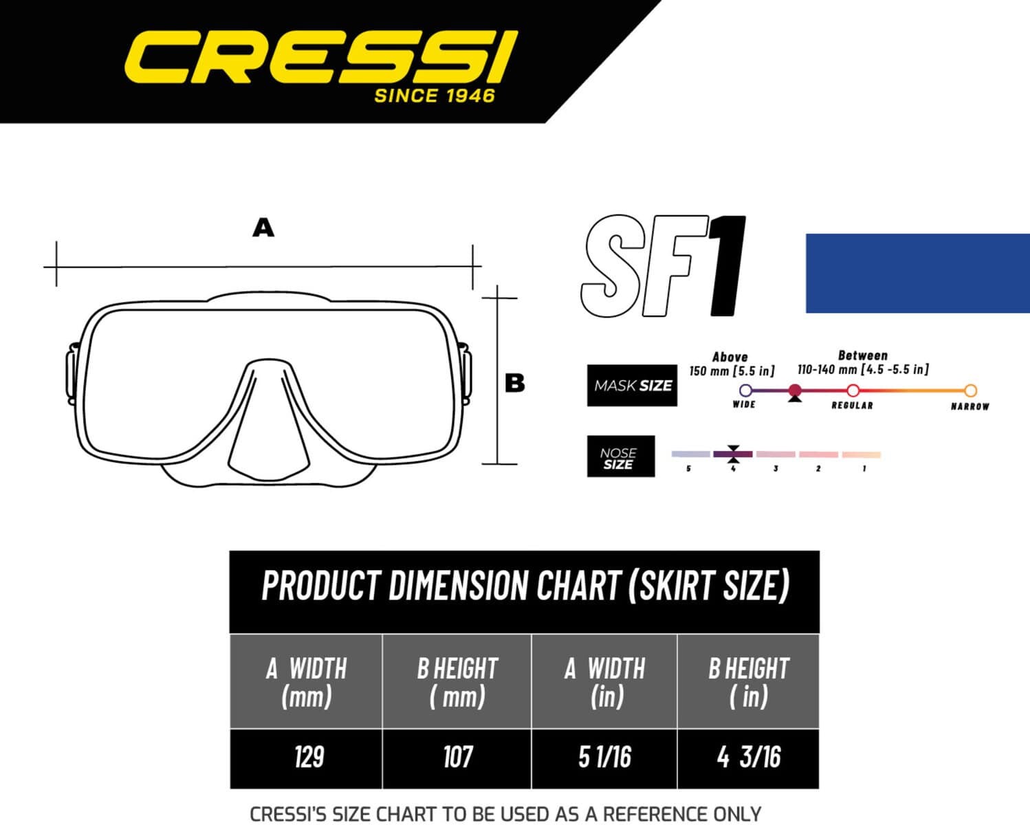 Cressi SF1 Frameless Diving Mask
