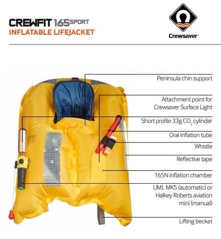 Crewsaver Crewfit 165N Sport Automatic Lifejacket - Non Harness
