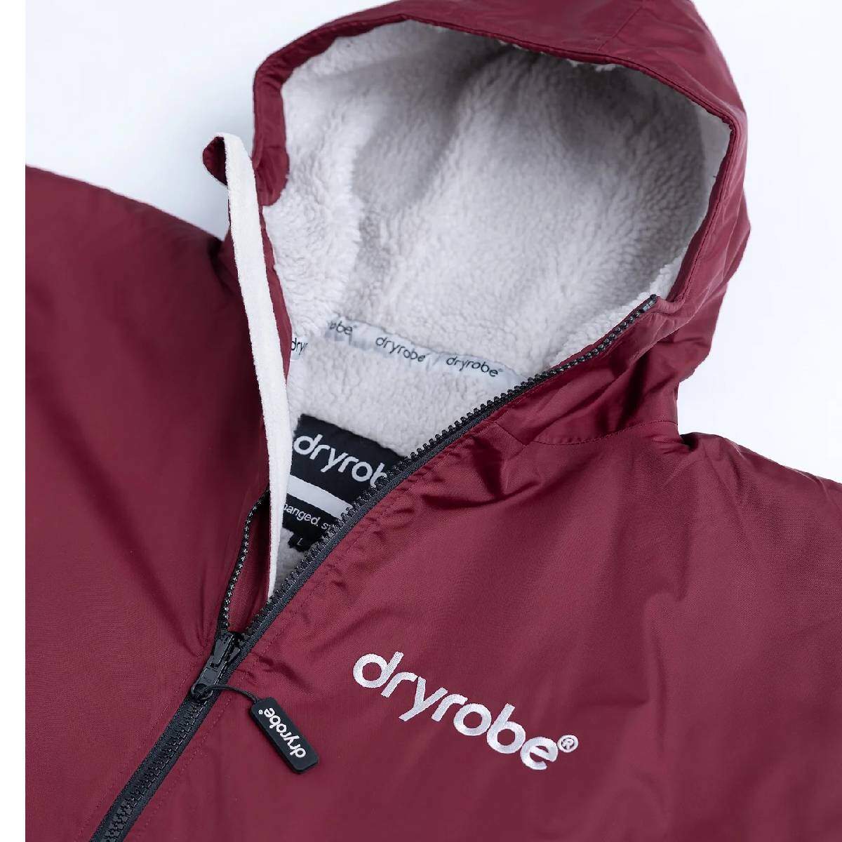 Dryrobe Advance Long Sleeve Changing Robe | Burgundy & Grey
