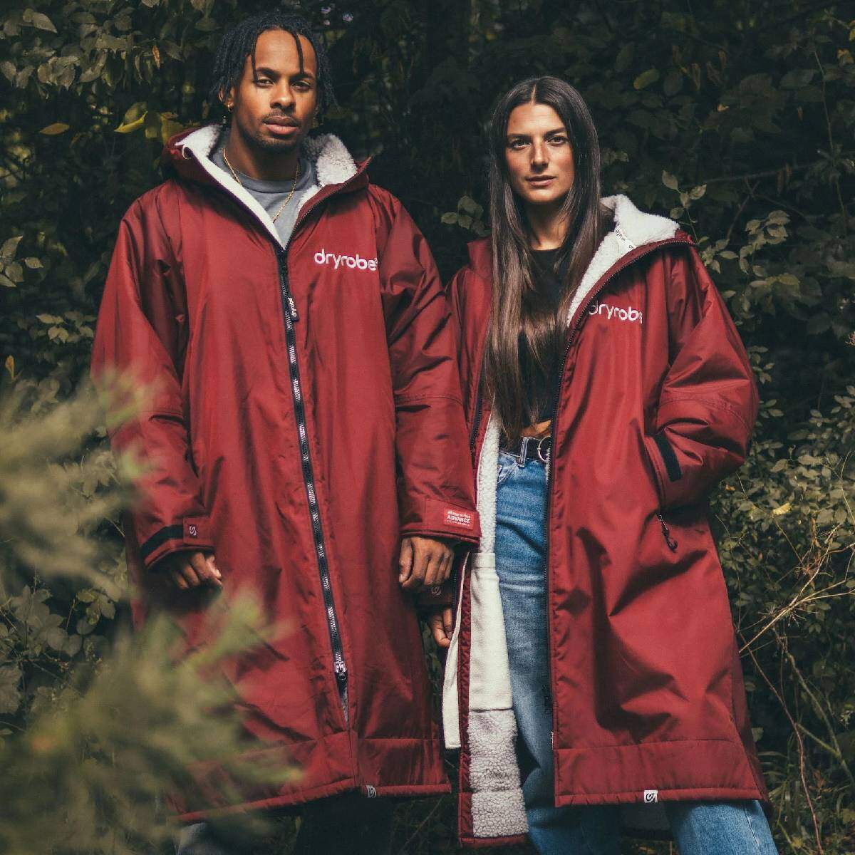 Dryrobe Advance Long Sleeve Changing Robe | Burgundy & Grey