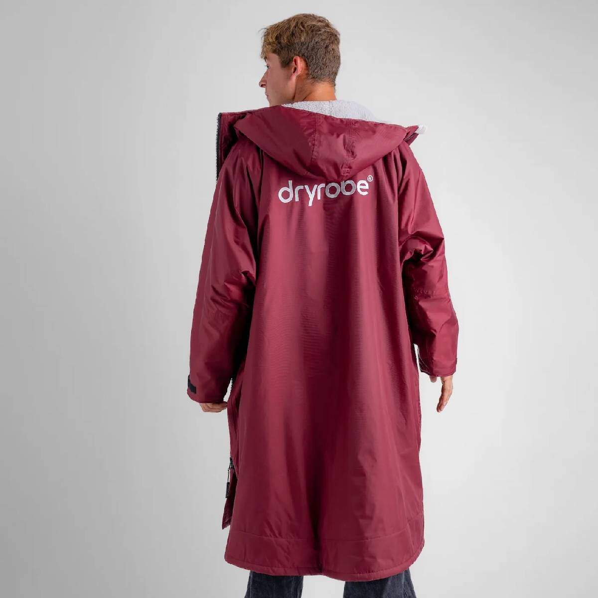 Dryrobe Advance Long Sleeve Changing Robe | Burgundy & Grey