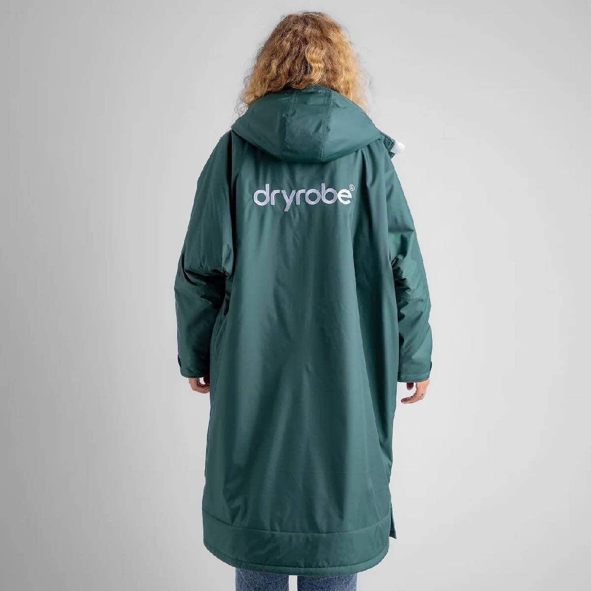 Dryrobe Advance Long Sleeve Changing Robe | Dark Green & Grey