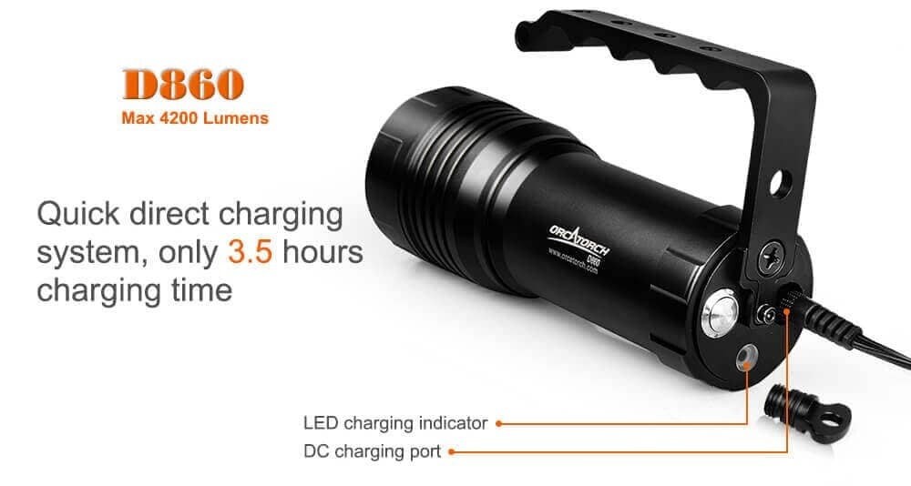 OrcaTorch D860 4200 Lumens Dive Torch