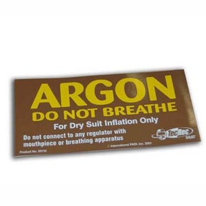 PADI Argon Cylinder Decal