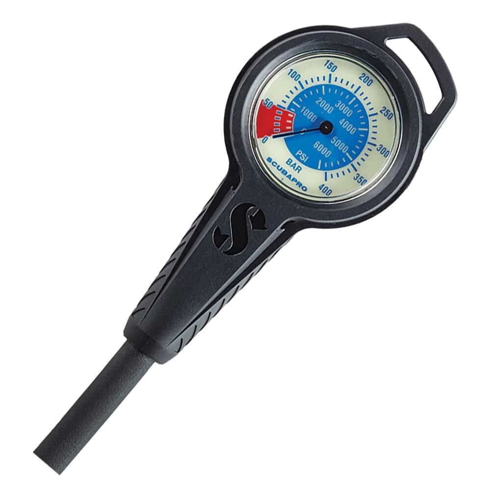 Scubapro Metal Pressure Gauge, SPG, Dual Bar + PSI