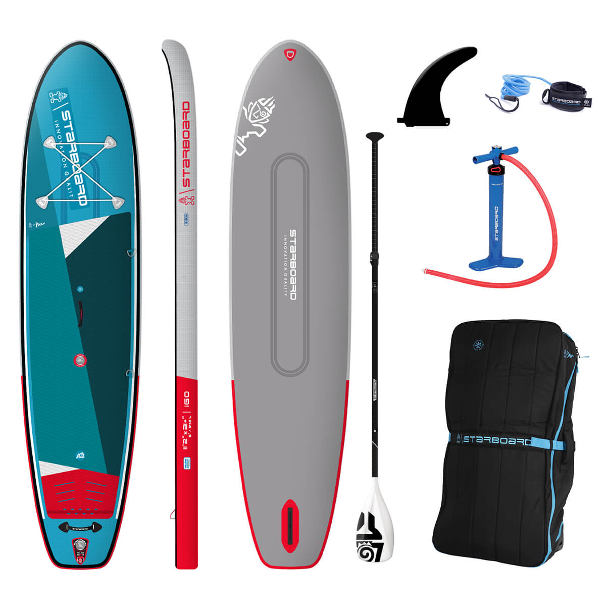 Starboard iGo Zen 11'2" Double Chamber iSUP Paddleboard Package + Lima Tufskin Paddle