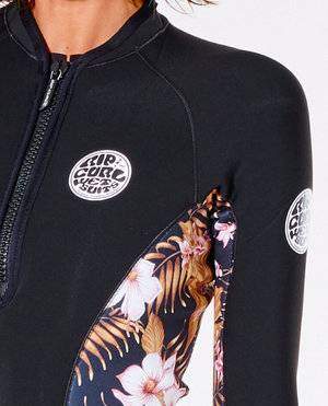 Rip Curl Womens G-Bomb 1mm Long Sleeve Wetsuit Jacket - Black/Gold