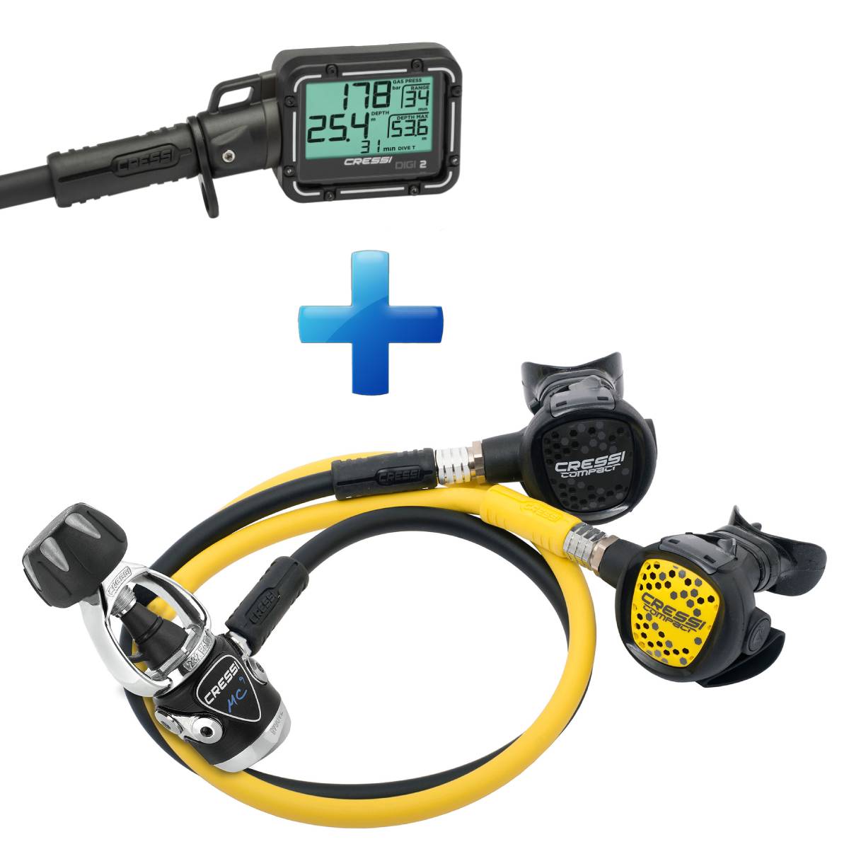 Cressi MC-9 Compact Pro + Digi 2 Console Regulator Set