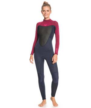 Roxy Womens 3/2mm Prologue Steamer - Flat Lock, Back Zip Wetsuit - Dark Navy/Burgundy Roxy Womens 3/2mm Prologue Steamer - Flat Lock, Back Zip Wetsuit - Dark Navy/Burgundy