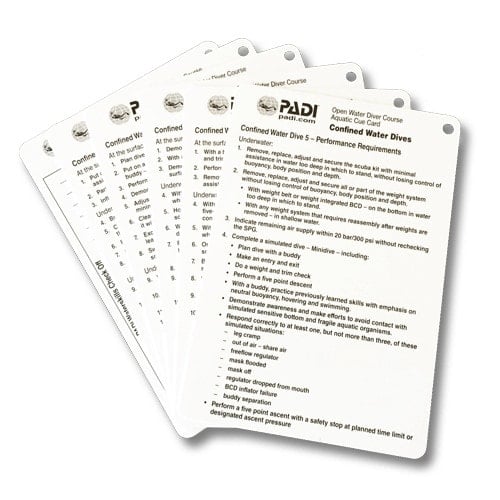 PADI Confined Water Aquatic Cue Cards (6 Slates) PADI Confined Water Aquatic Cue Cards (6 Slates)