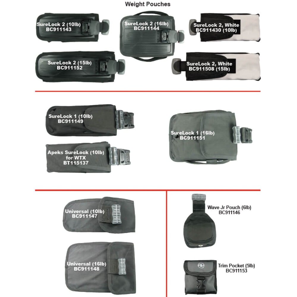 Aqualung Surelock 16lb BCD Weight Pocket - Single Aqualung Surelock 16lb BCD Weight Pocket - Single