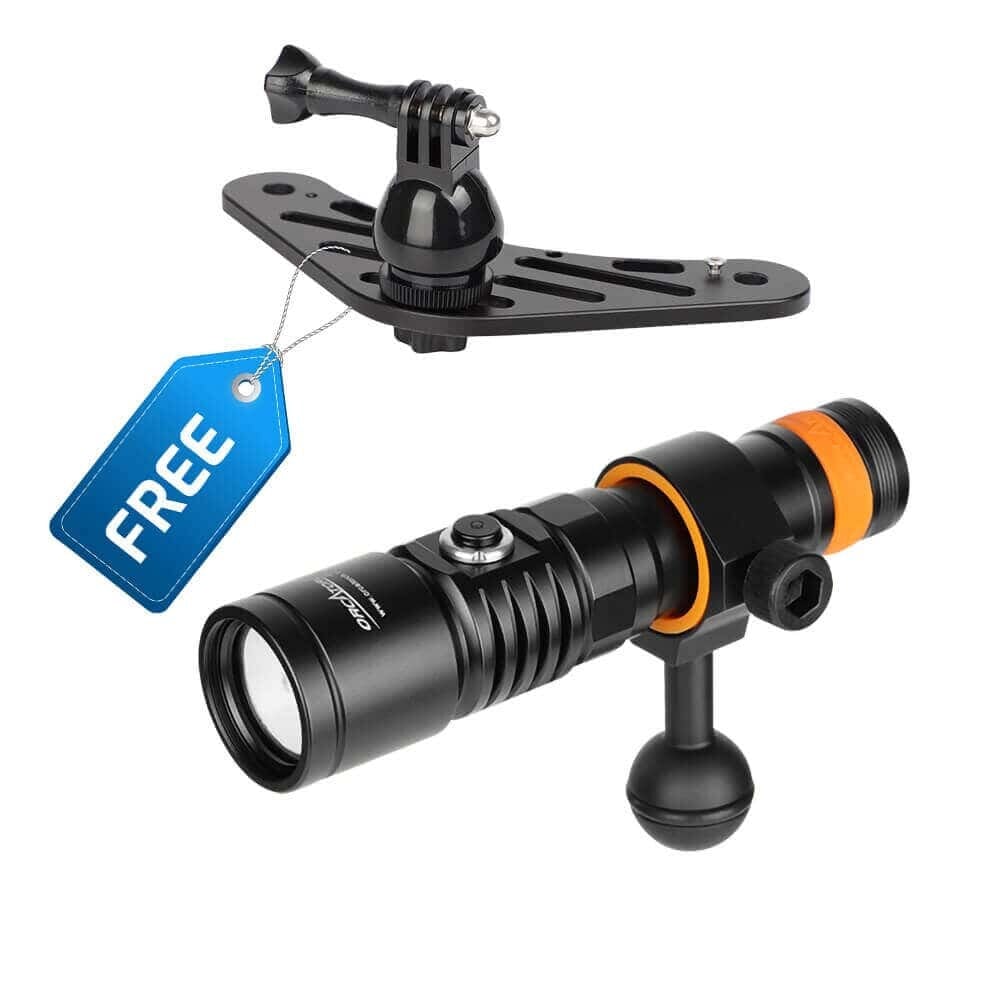 OrcaTorch D710V Video Light + ZJ17 Mini Base Bundle