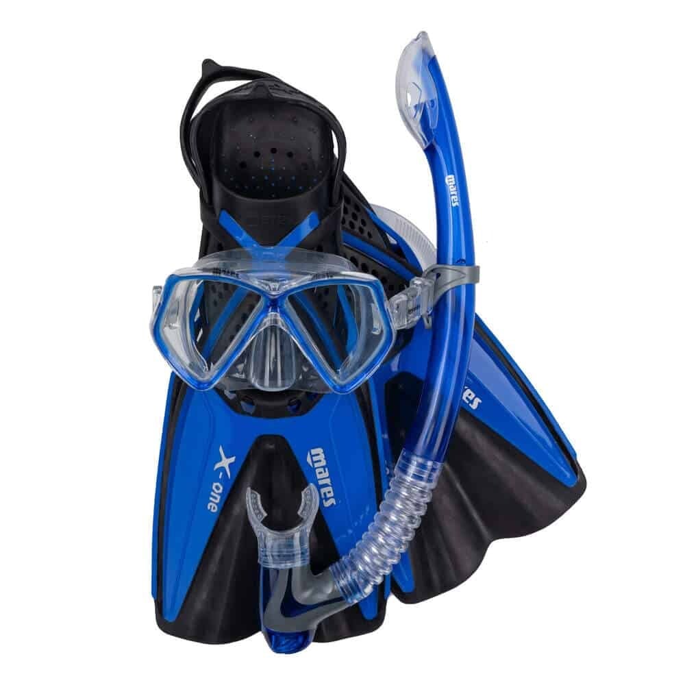 Mares Kids Mask Fins Snorkel Set - Pirate Mask + X-One Fins Mares Kids Mask Fins Snorkel Set - Pirate Mask + X-One Fins