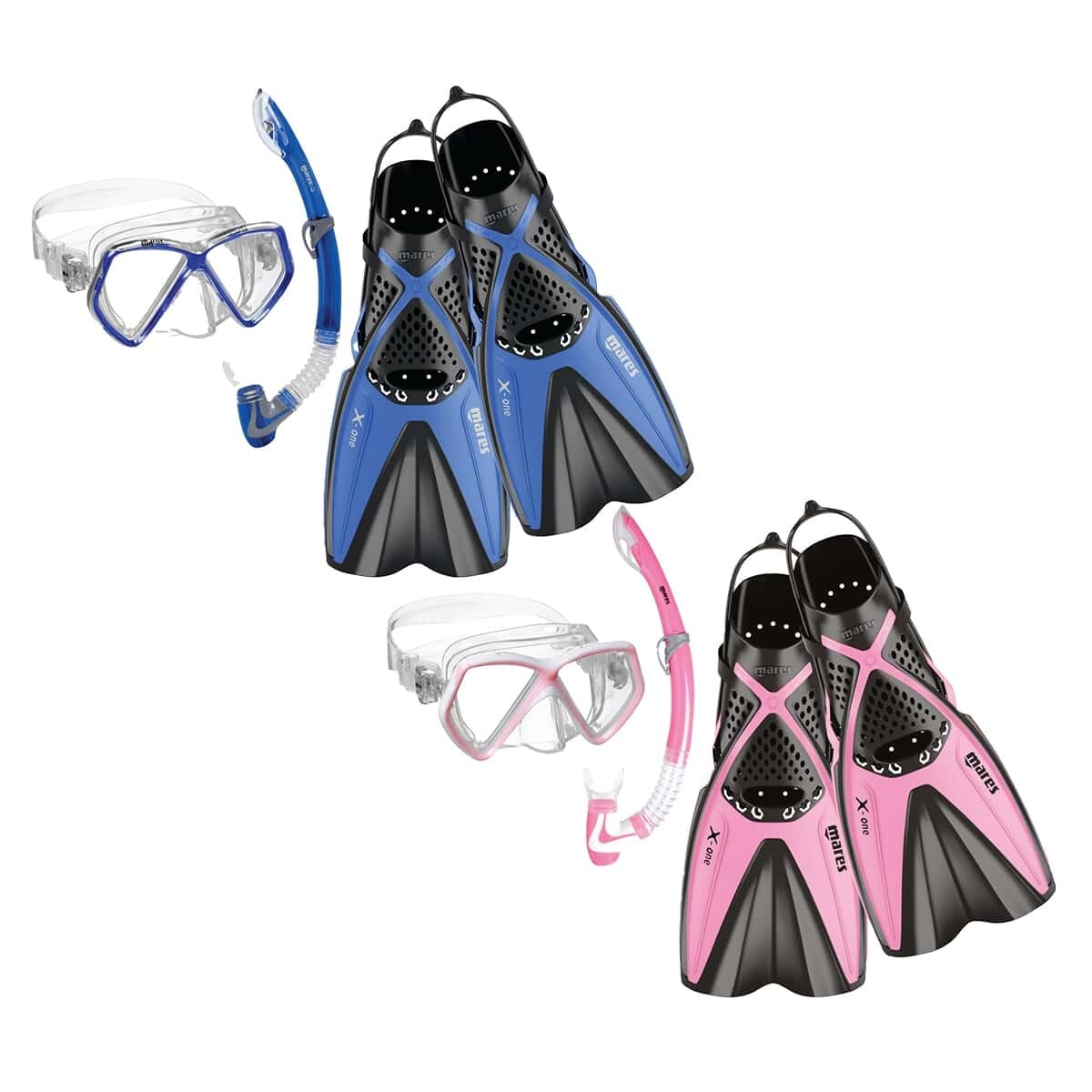Mares Kids Mask Fins Snorkel Set - Pirate Mask + X-One Fins Mares Kids Mask Fins Snorkel Set - Pirate Mask + X-One Fins