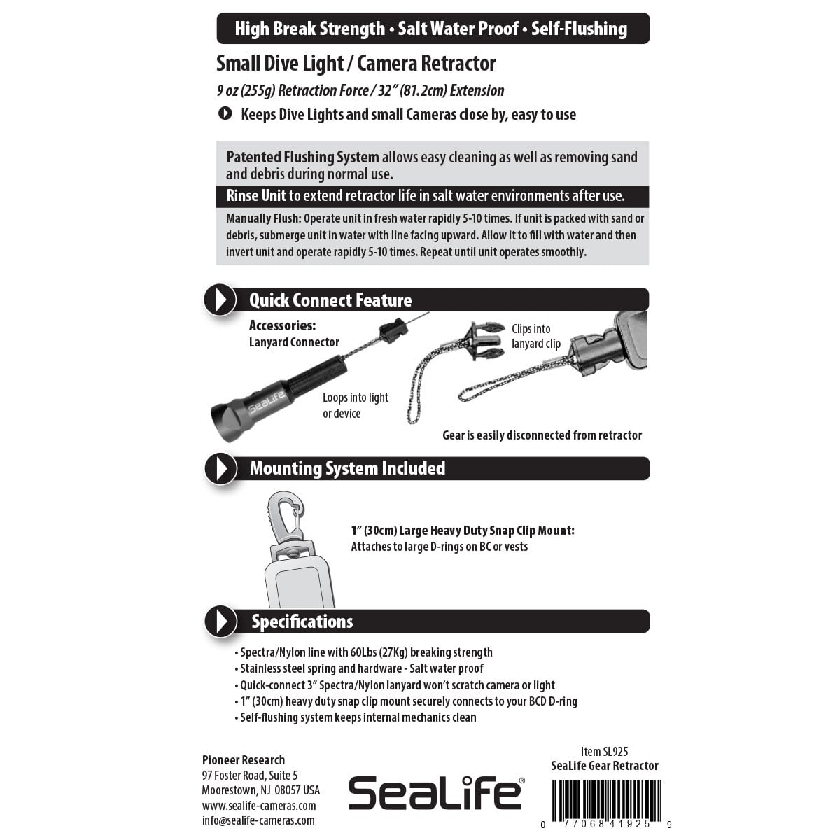 SeaLife Compact Gear Retractor #SL925 SeaLife Compact Gear Retractor #SL925