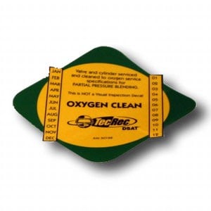 PADI O2 Clean Cylinder Decal PADI O2 Clean Cylinder Decal