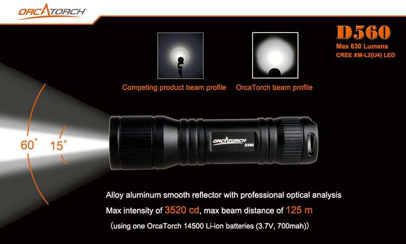 OrcaTorch D560 700 Lumens Dive Torch OrcaTorch D560 700 Lumens Dive Torch