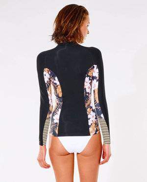 Rip Curl Womens G-Bomb 1mm Long Sleeve Wetsuit Jacket - Black/Gold