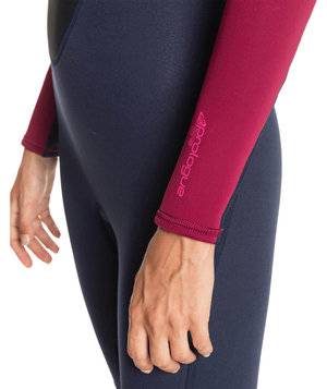 Roxy Womens 3/2mm Prologue Steamer - Flat Lock, Back Zip Wetsuit - Dark Navy/Burgundy Roxy Womens 3/2mm Prologue Steamer - Flat Lock, Back Zip Wetsuit - Dark Navy/Burgundy