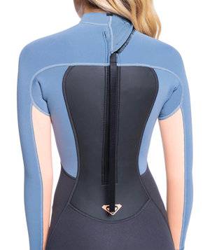 Roxy Womens 3/2mm Prologue Steamer - Flat Lock, Back Zip Wetsuit - Cloud Black/Powder Grey/Sunglow Roxy Womens 3/2mm Prologue Steamer - Flat Lock, Back Zip Wetsuit - Cloud Black/Powder Grey/Sunglow