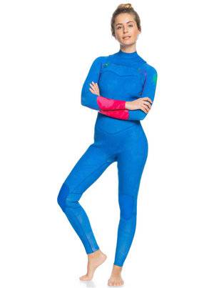 Roxy Womens 4/3 CZ POP Surf Wetsuit - Princess Blue / Beetroot Purple Roxy Womens 4/3 CZ POP Surf Wetsuit - Princess Blue / Beetroot Purple